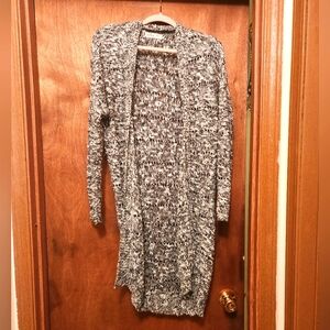 Hollister Black and White Open-Front Cardigan Size Xs/S